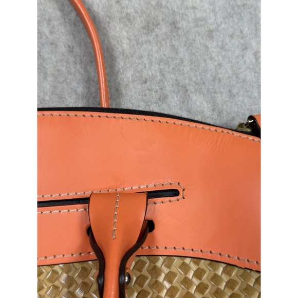 Dooney & Bourke Beacon Woven Domed Satchel Orange Brown - Picture 6 of 16